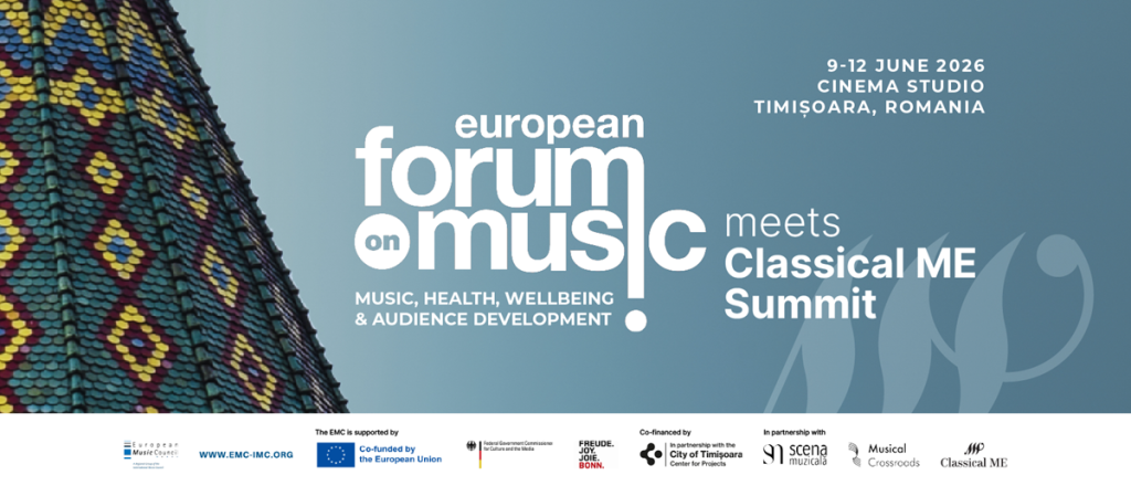 Muzica, instrument de vindecare. European Forum on Music 2026, la Timișoara