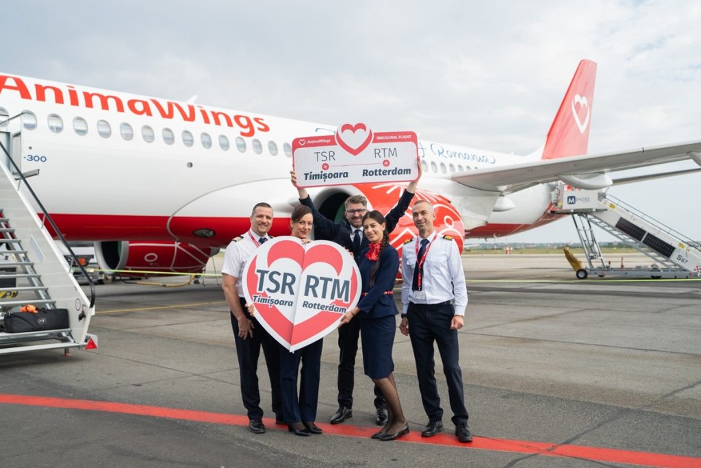 AnimaWings lansează zboruri directe din Timișoara către Rotterdam și Copenhaga